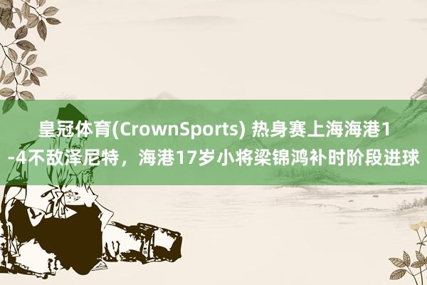 皇冠体育(CrownSports) 热身赛上海海港1-4不敌泽尼特，海港17岁小将梁锦鸿补时阶段进球