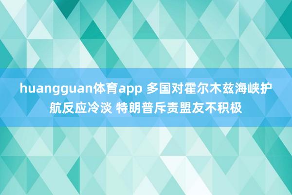 huangguan体育app 多国对霍尔木兹海峡护航反应冷淡 特朗普斥责盟友不积极