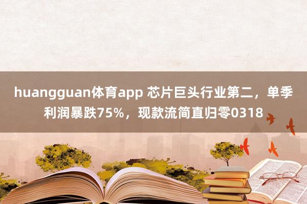 huangguan体育app 芯片巨头行业第二，单季利润暴跌75%，现款流简直归零0318