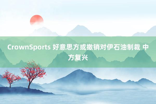 CrownSports 好意思方或撤销对伊石油制裁 中方复兴