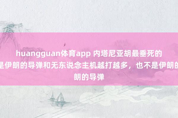 huangguan体育app 内塔尼亚胡最垂死的，不是伊朗的导弹和无东说念主机越打越多，也不是伊朗的导弹