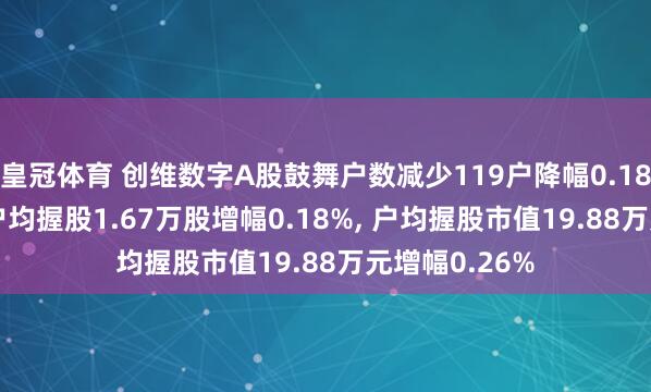 皇冠体育 创维数字A股鼓舞户数减少119户降幅0.18%， 闪现A股户均握股1.67万股增幅0.18%， 户均握股市值19.88万元增幅0.26%