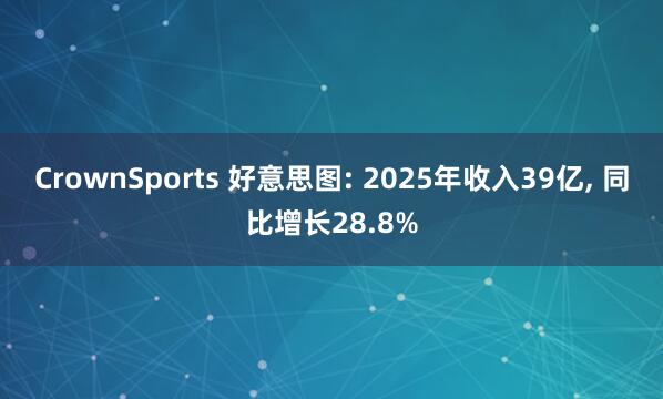 CrownSports 好意思图: 2025年收入39亿， 同比增长28.8%