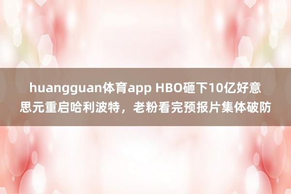 huangguan体育app HBO砸下10亿好意思元重启哈利波特，老粉看完预报片集体破防