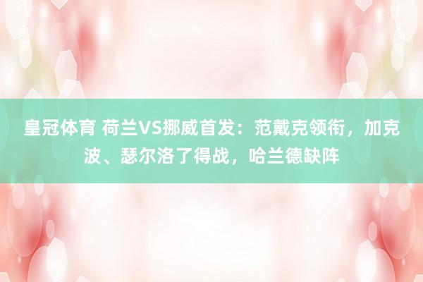 皇冠体育 荷兰VS挪威首发：范戴克领衔，加克波、瑟尔洛了得战，哈兰德缺阵