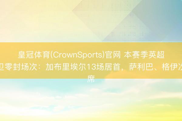 皇冠体育(CrownSports)官网 本赛季英超中卫零封场次：加布里埃尔13场居首，萨利巴、格伊次席