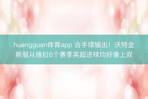 huangguan体育app 合手续输出!沃特金斯服从维拉6个赛季英超进球均好像上双