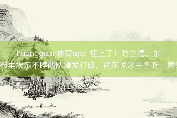 huangguan体育app 杠上了！哈兰德、加布里埃尔不睦两队爆发打破，两东说念主各吃一黄！