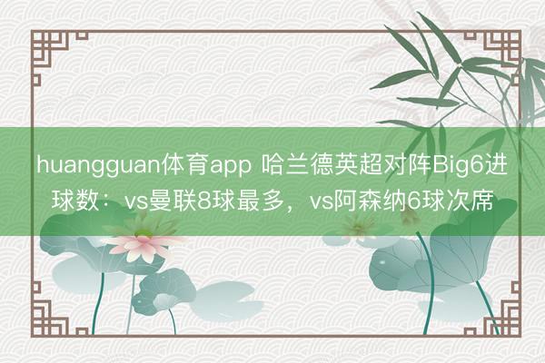 huangguan体育app 哈兰德英超对阵Big6进球数:vs曼联8球最多,vs阿森纳6球次席
