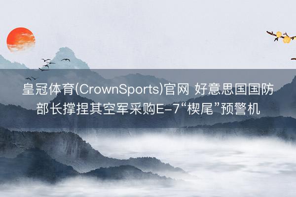 皇冠体育(CrownSports)官网 好意思国国防部长撑捏其空军采购E-7“楔尾”预警机