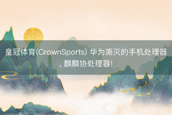 皇冠体育(CrownSports) 华为澌灭的手机处理器， 麒麟协处理器!