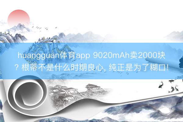 huangguan体育app 9020mAh卖2000块? 根蒂不是什么时期良心， 纯正是为了糊口!