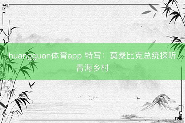 huangguan体育app 特写：莫桑比克总统探听青海乡村