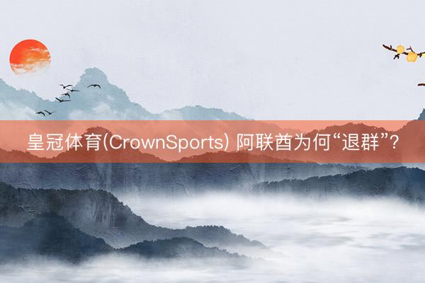 皇冠体育(CrownSports) 阿联酋为何“退群”？