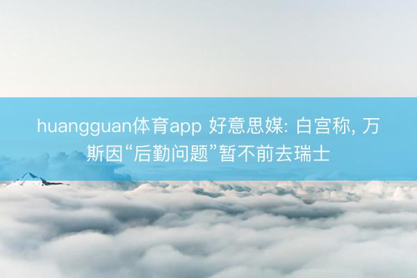 huangguan体育app 好意思媒: 白宫称， 万斯因“后勤问题”暂不前去瑞士